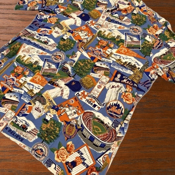 reyn spooner Other - VINTAGE Reyn Spooner New York Mets Shirt Mens XL Blue Hawaiian USA AOP